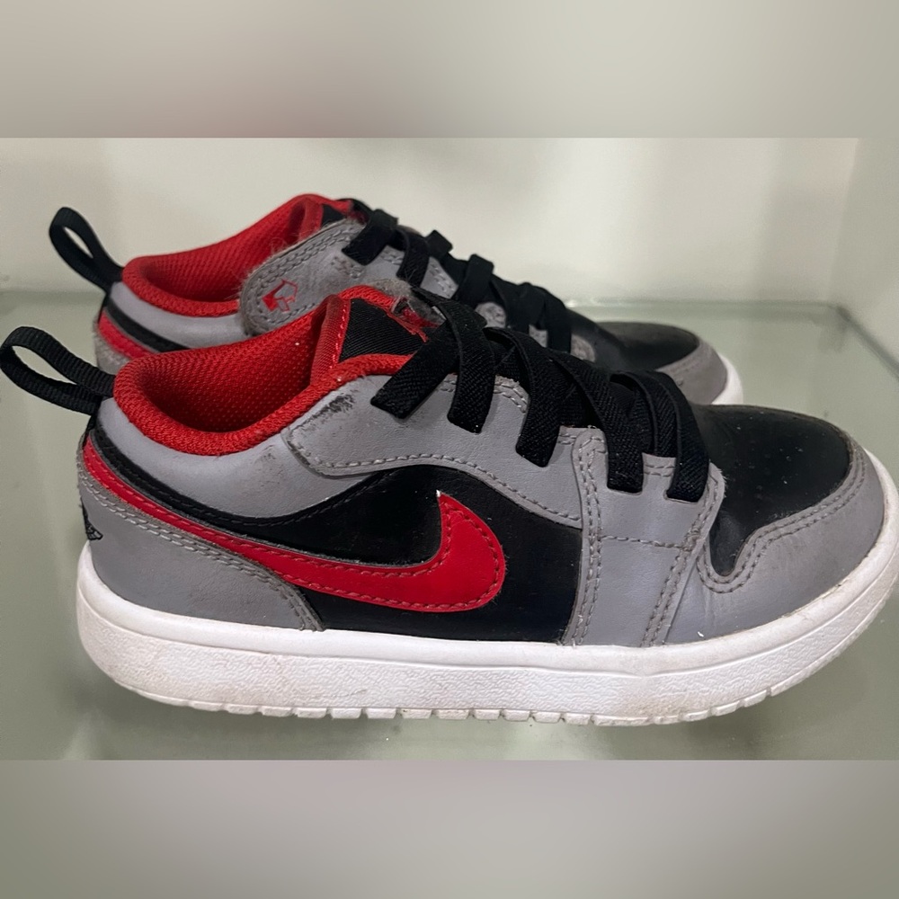 Nike Air Jordan’s Kids Black and Red Sneakers 13c